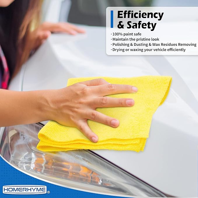 HOMERHYME Microfiber Towels for Cars, 24 Pack Microfiber Cleaning Cloths - Image 4