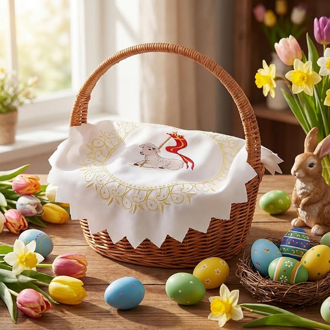 Polish Traditional Easter Embroidered Basket Cover Table Decoration Easter - Image 3