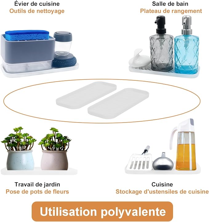 Silicone Organizer Tray, Soap and Sponge Holder - Image 4