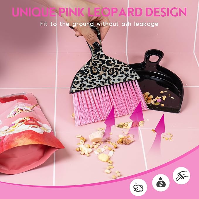 THINKLEARN 2PCS Mini Dustpan and Brush Set, Small Broom and Dustpan Set - Image 2
