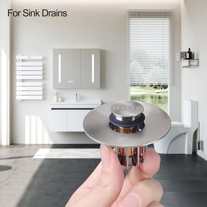 LEKEYE Bathroom Sink Stopper | Shower Drain Hair Catcher | Pop-up Sink Drain - Image 4