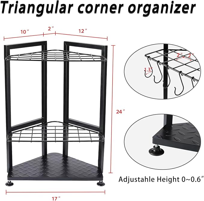 YueTong Garden Tool Organizer for Corner, Yard Tools Rack for Garage Storage - Image 3