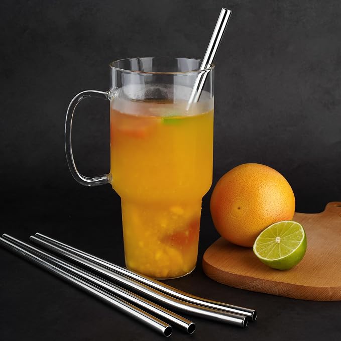 Tomorotec 8PCS 12" Stainless Steel Straws 4 Bent & 4 Straight - Image 5