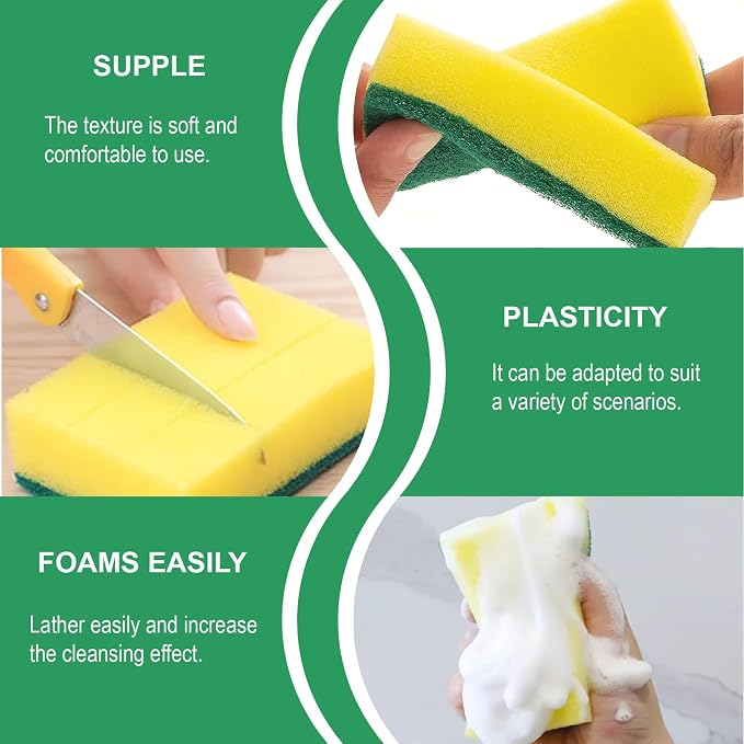 Cleaning Sponge, 32 Pack Dual-Sided Dishwashing Sponge - Image 4