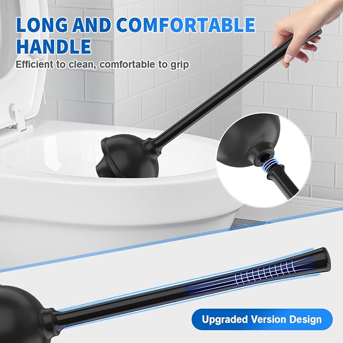 Toilet Plunger and Brush, Silicone Bowl Brush and Heavy Duty Toilet Plunger Set - Image 6