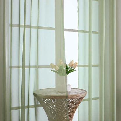 OVZME Sheer Sage Green Curtains 108 Inches Long 2 Panels Set, 59 Inch Extra Wide Lightweight Airy Sage Green Sheer Curtain for Living Room Bedroom, Filmy Voile Rod Pocket, 59Wx108L Inches
