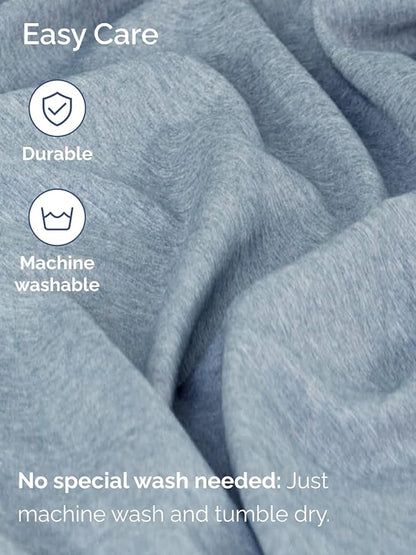 Extra Deep Queen Fitted Sheet - Hotel Luxury Single Fitted Sheet Only - Easily Fits 18 inch to 24 inch Mattress - Ultra Soft, Wrinkle Free w/Extra Deep Pockets - Breathable & Comfy - Heathered Blue