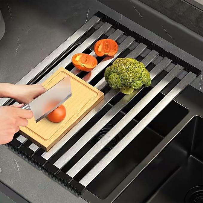 Foldable Dish Drying Rack, Over The Sink Dish Drying Rack ，Dish Drying mat，Dish - Image 4