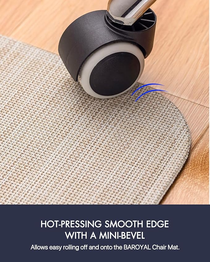 Office Chair Mat for Hardwood Floor Under Desk Computer Rolling Chair Mat for Wood/Tile Floor Non-Slip Heavy Duty Desk Rug PVC Plastic Hard Floor Protector 46"x 60" (Parchment)