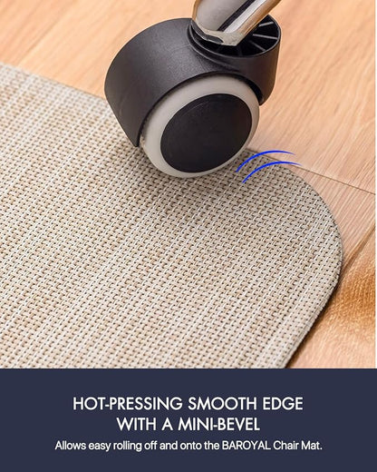 Office Chair Mat for Hardwood Floor Under Desk Computer Rolling Chair Mat for Wood/Tile Floor Non-Slip Heavy Duty Desk Rug PVC Plastic Hard Floor Protector 46"x 60" (Parchment)