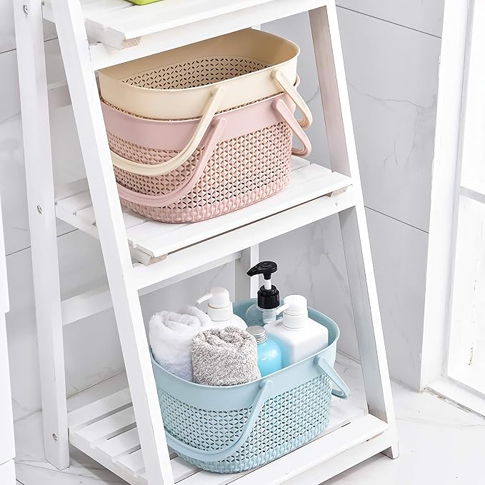 rejomiik 2 Pack Plastic Shower Caddy Basket, Portable Organizer Storage Tote - Image 7