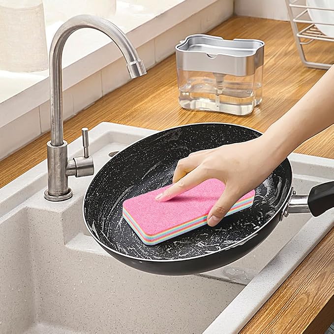 12 Layer Microfiber Sponge Block, Non-Scratch Microfiber sponges Kitchen Dish - Image 6