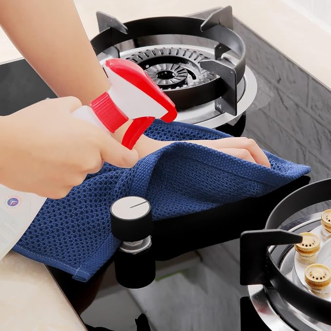 Homaxy 100% Cotton Waffle Weave Kitchen Towels, Quick Drying Cleaning Towels - Image 5