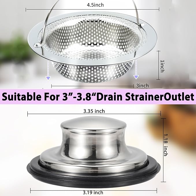 2 Pack Kitchen Sink Drain Strainer - Image 2