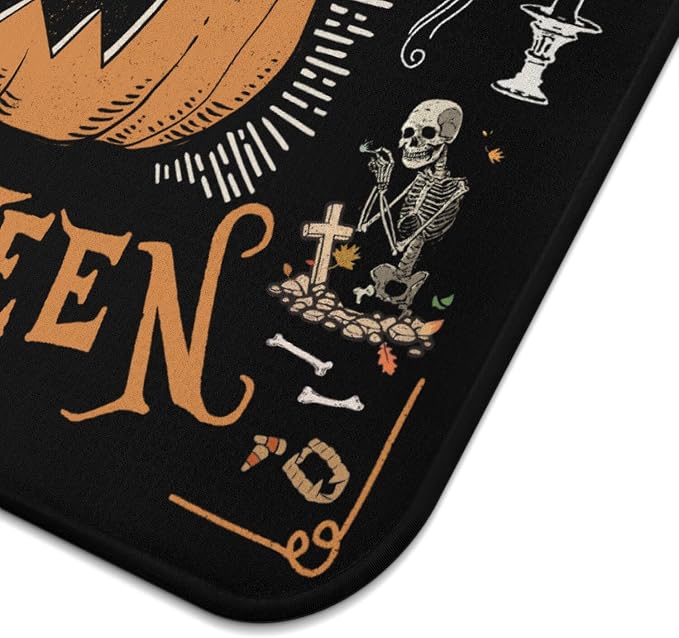 Halloween Dish Drying Mat for Kitchen Counter, Vintage Halloween Pumpkin Skull - Image 6