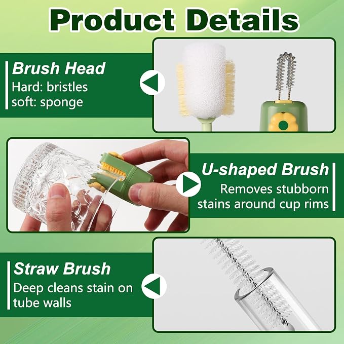 5 in 1 Bottle Cleaning Brush Set, 2026 New Multifunctional Water Bottles - Image 3