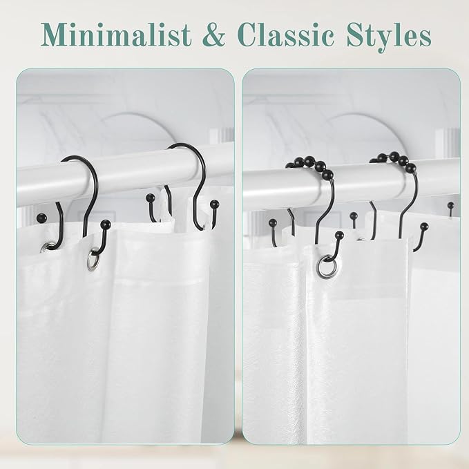 Goowin Shower Curtain Hooks, Stainless Steel Shower Curtain Hangers, Minimalist - Image 7