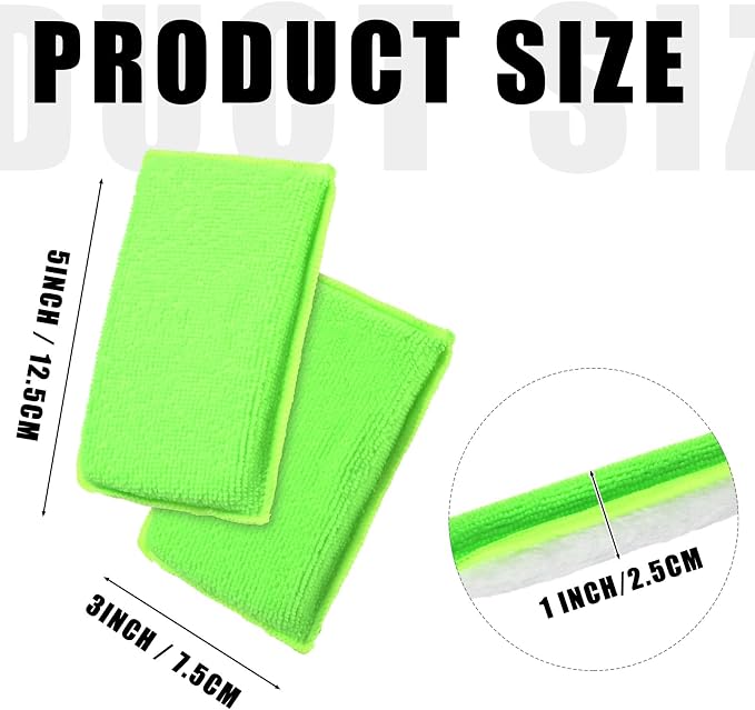 Mudder 12 Pcs Car Interior Scrubbing Sponge 5'' x 3'' Fiber Car Wax Applicator - Image 2