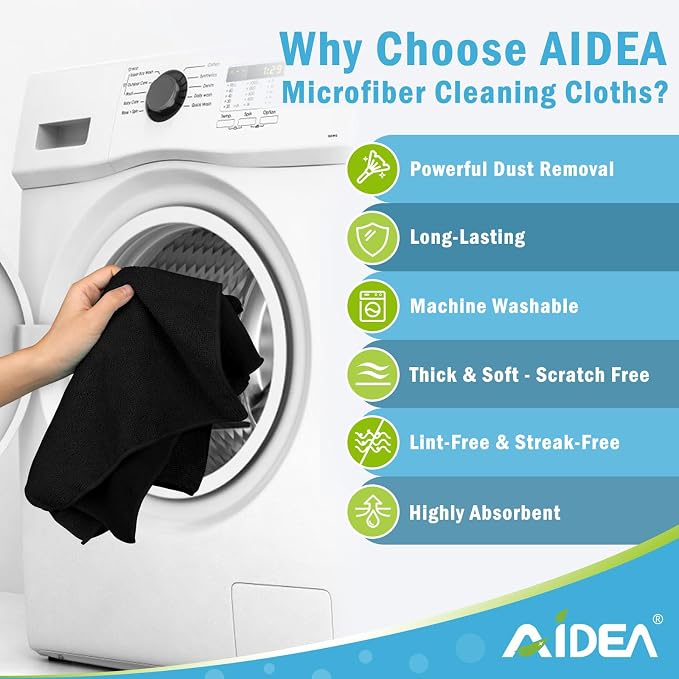 AIDEA Microfiber Cleaning Cloth 100PK, Soft Microfiber Towels - Image 3