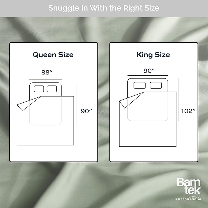 Duvet Cover Set - 100% Viscose Derived from Bamboo Duvet Cover Queen Size, 3 PC Luxury Cooling Duvet Cover for Hot Sleepers, Buttery Soft Comforter Cover & 2 PC Queen Pillowcases, Sage