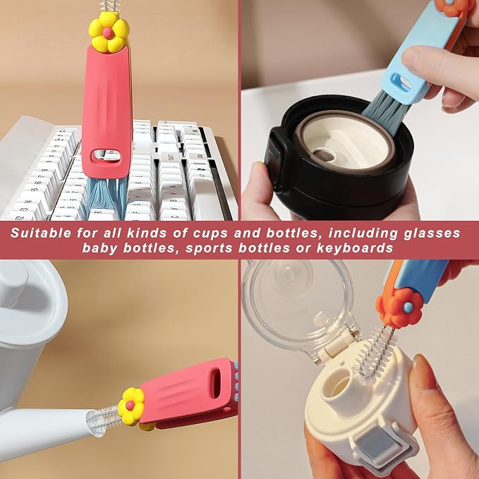 3 in 1 Rotatable Cup Lid Gap Cleaning Brush Set, - Image 6