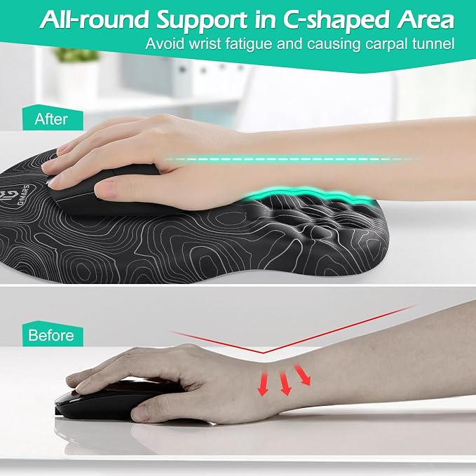 Gimars Upgrade Ergonomic Mouse Pad Wrist Rest - Image 3