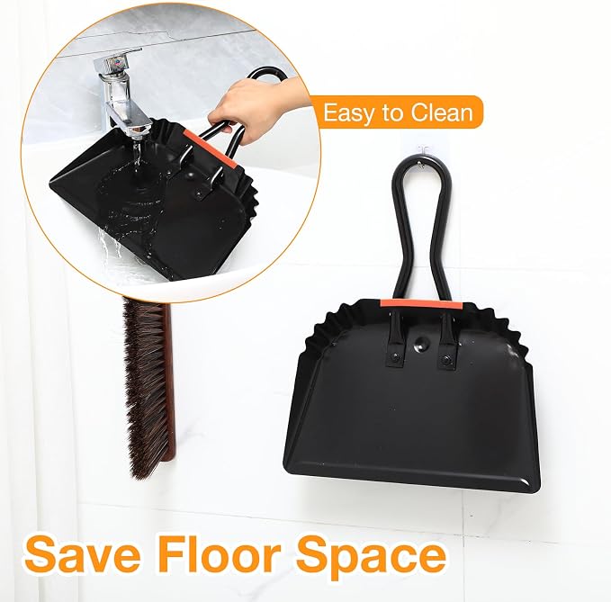 Mumufy 4 Pack Industrial Metal Dustpan 12" Heavy Duty Dust Pan - Image 4