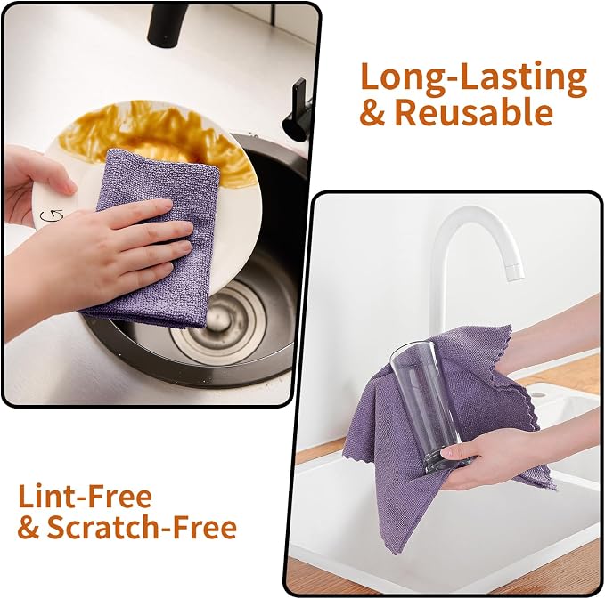 80 Pack Microfiber Cleaning Cloth Roll, Lint Free Rags & Tear Away Reusable - Image 5