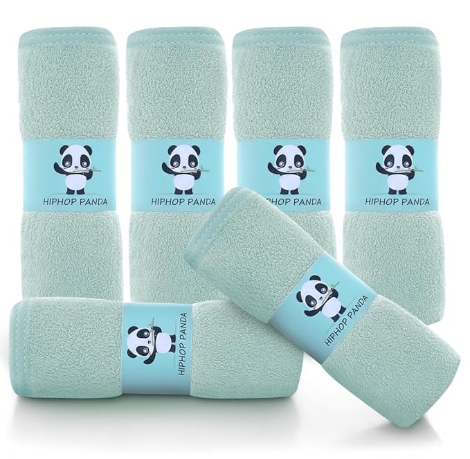 HIPHOP PANDA Baby Washcloths, Rayon Made from Bamboo by HIPHOPPANDA