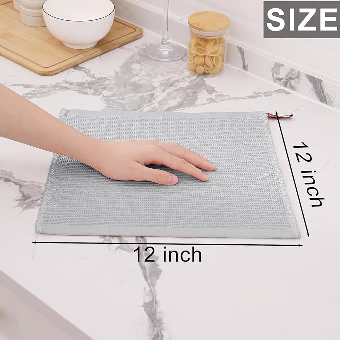 Homaxy 100% Cotton Waffle Weave Dish Cloths - Image 6