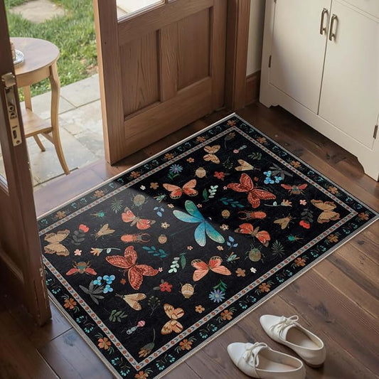 2x3 Washable Rug, Small Door Mat Floral Entryway Rug, Boho Front Door Mat - Image 2