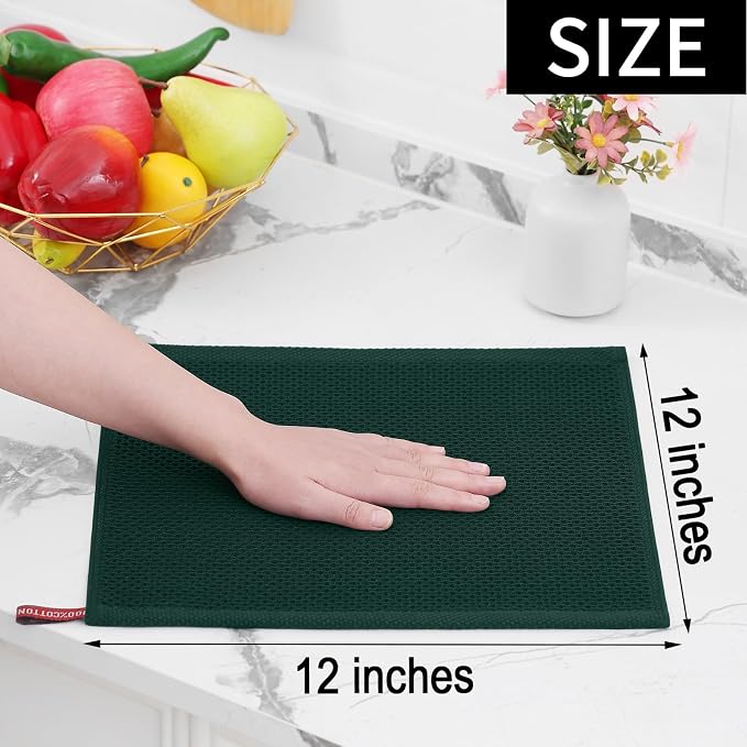 Homaxy 100% Cotton Waffle Weave Kitchen Dish Cloths, Quick Drying Dish Rags - Image 5