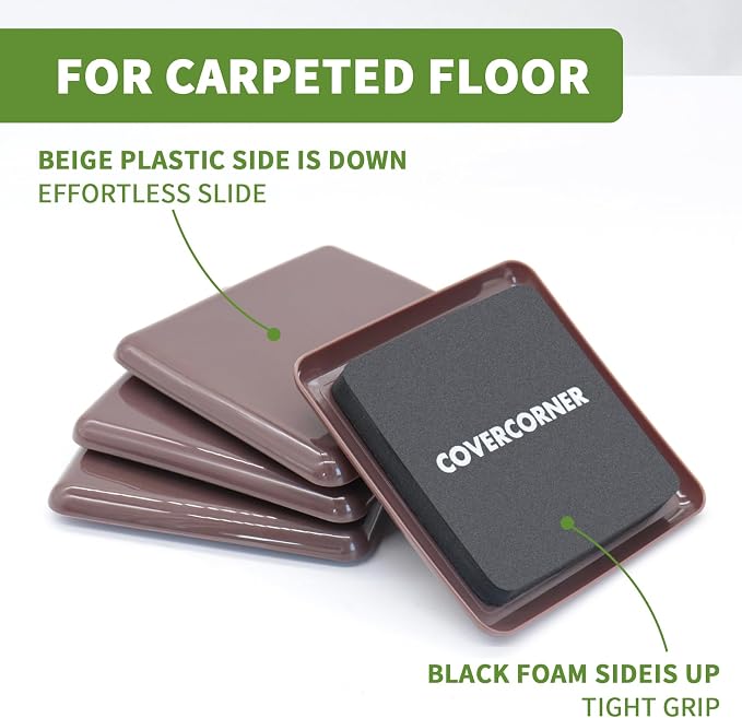 Furniture Sliders for Carpet 16 PCS - Image 3
