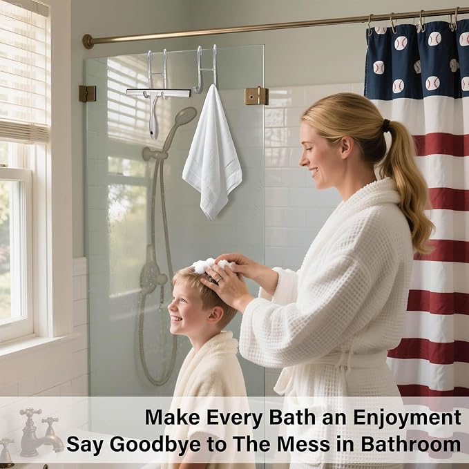 Shower Door Hooks for Towels & Squeegee - Image 6