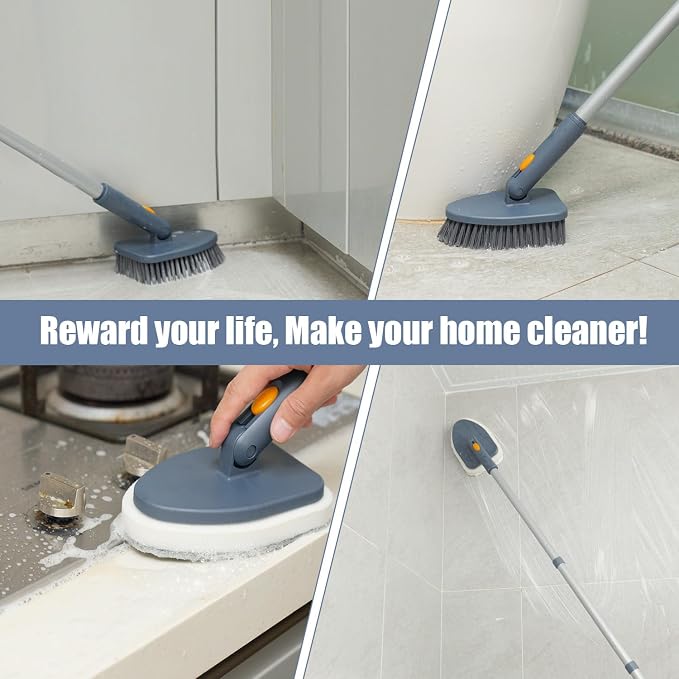 Shower Cleaning Brush, 4 in 1 Tile Tub Shower Scrubber - Image 2