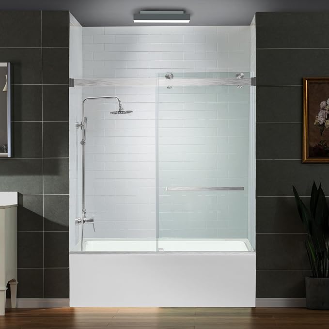 Woodbridge Frameless Bathtub Shower Doors 56-60" Width x 66" Height - Image 2