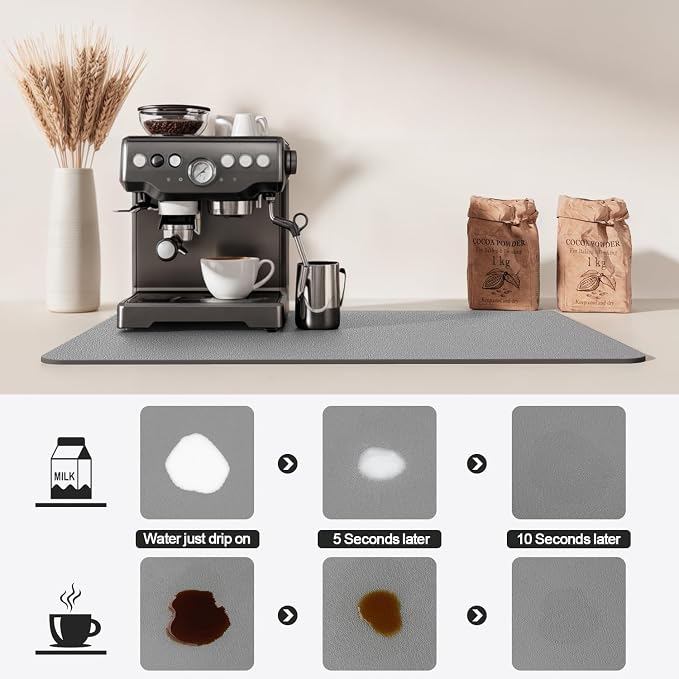 Dish Drying Mat for Kitchen Counter | Coffee Bar Mat for Countertops | Heat - Image 4