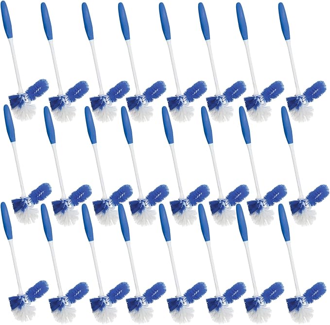 LOLA Classic Toilet Brush w/Under-The-Rim Scrubber, 24 Pack, Deep Cleans The by LolaProducts