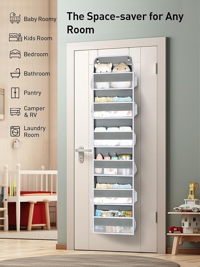 Yecaye 3 Pack Over The Door Organizer, 6-Tier Closet Door Hanging Organizer - Image 2