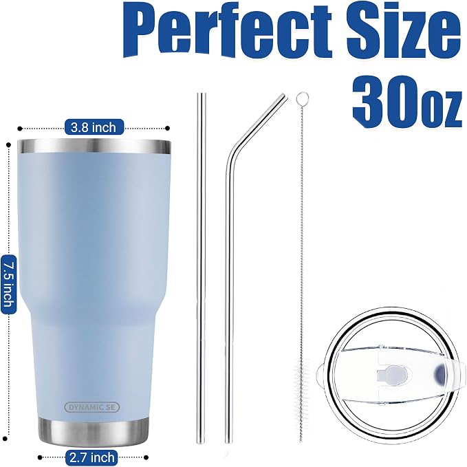 D·S 30oz Blue Tumbler Stainless Steel Double Wall Vacuum Insulated Mug - Image 2