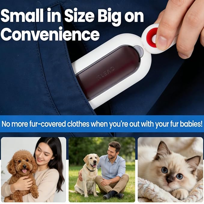 Reusable Lint Roller for Clothes, Portable Pet Hair Remover Brush for Cat & Dog - Image 6