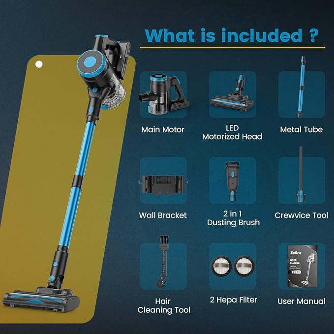 Zefiro Cordless Vacuum Cleaner, 45Mins Runtime Vacuum Cleaners - Image 9