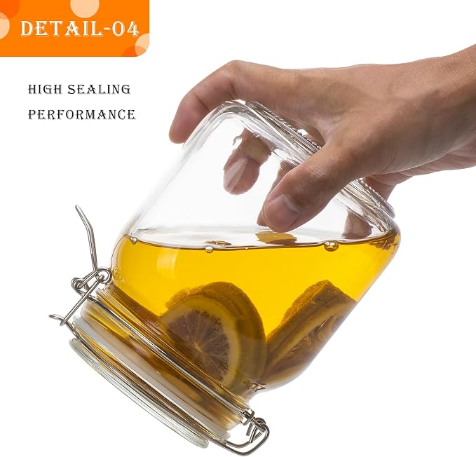 34oz Square Glass Food Storage Jars - Image 7
