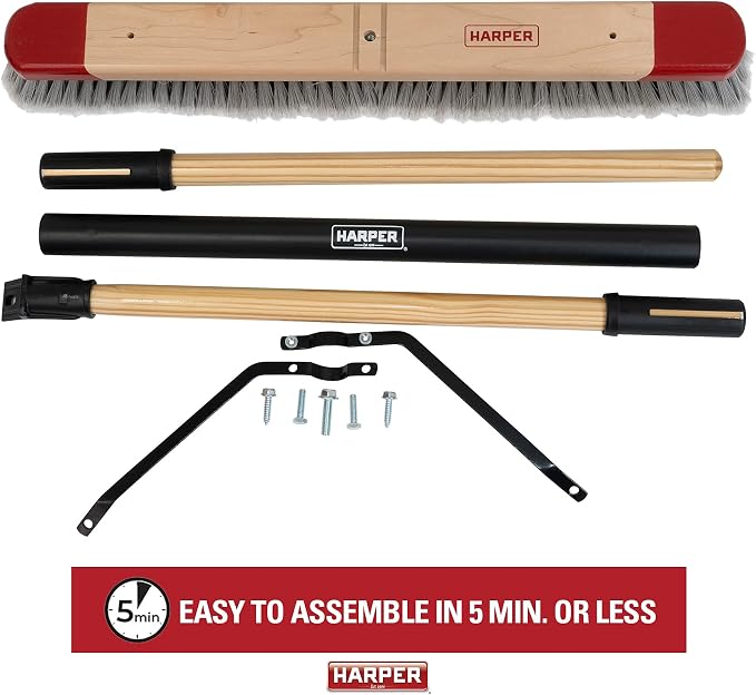 Harper 24 Inch Indoor Push Broom, Premium Heavy Duty Smooth-Surface Floor - Image 6