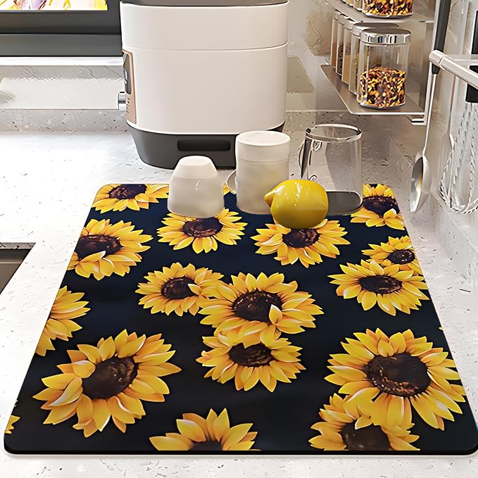 Dish Drying Mat Foldable Fall Kitchen Drying Mat Absorbent Sink Mat by ruhuayoupin