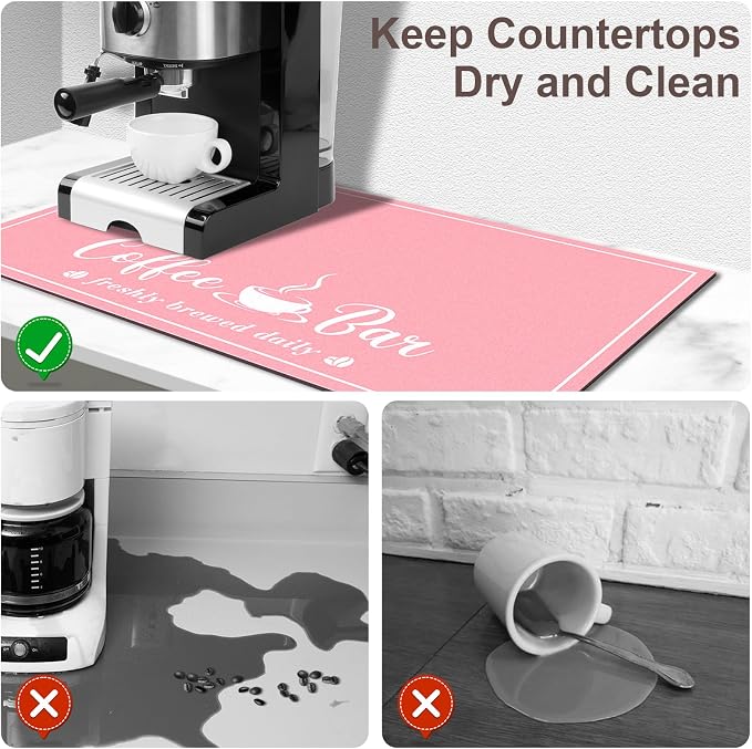 Absorbent Coffee Mat, Fashion Dish Drying Mat - Image 3