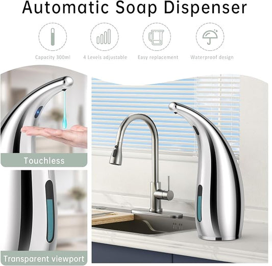 Automatic Liquid Soap Dispenser, 300ML Touchless 4 Gear Adjustable, Countertop - Image 2