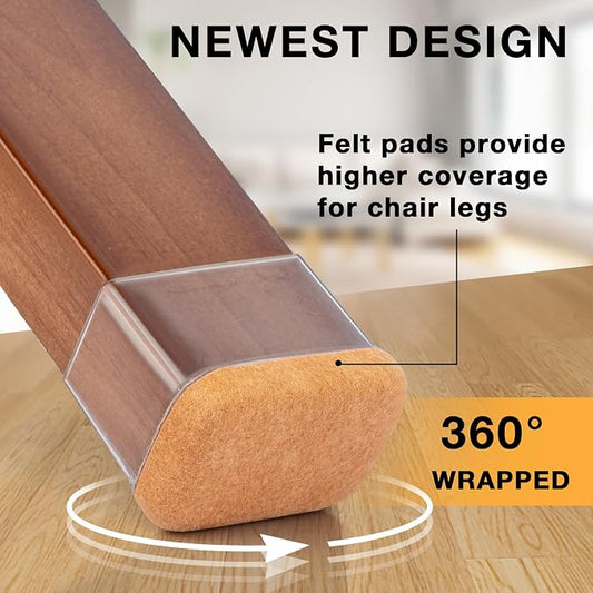 24 Pcs Rectangle Chair Leg Floor Protectors, Silicone Chair Leg Protectors - Image 2