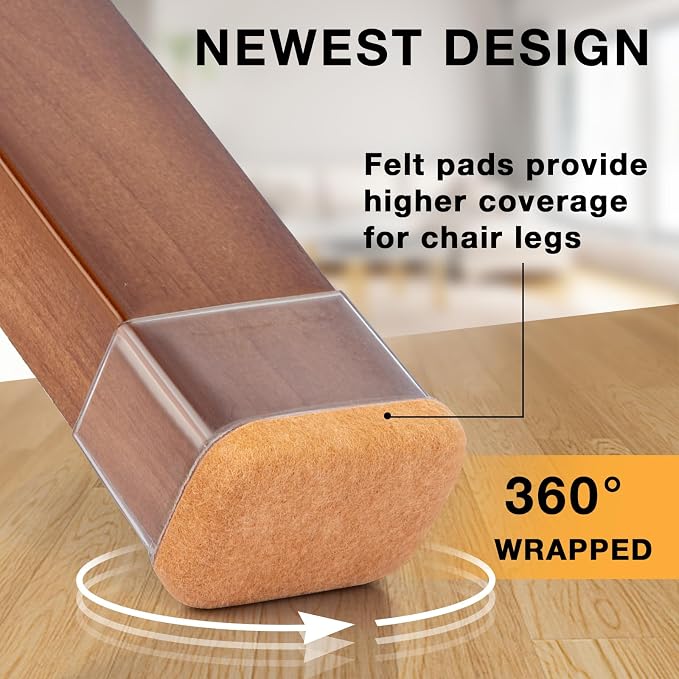 16 Pcs Rectangle Chair Leg Floor Protectors, Silicone Chair Leg Protectors - Image 2