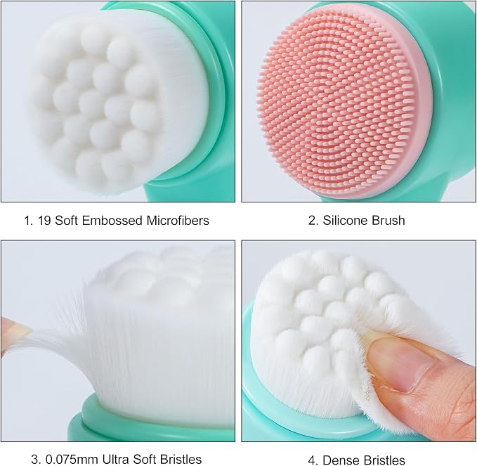 Face Brush 2 in 1, Facial Cleansing Exfoliating Brush - Image 5